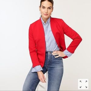 J.Crew Red Puff Shoulder Blazer
